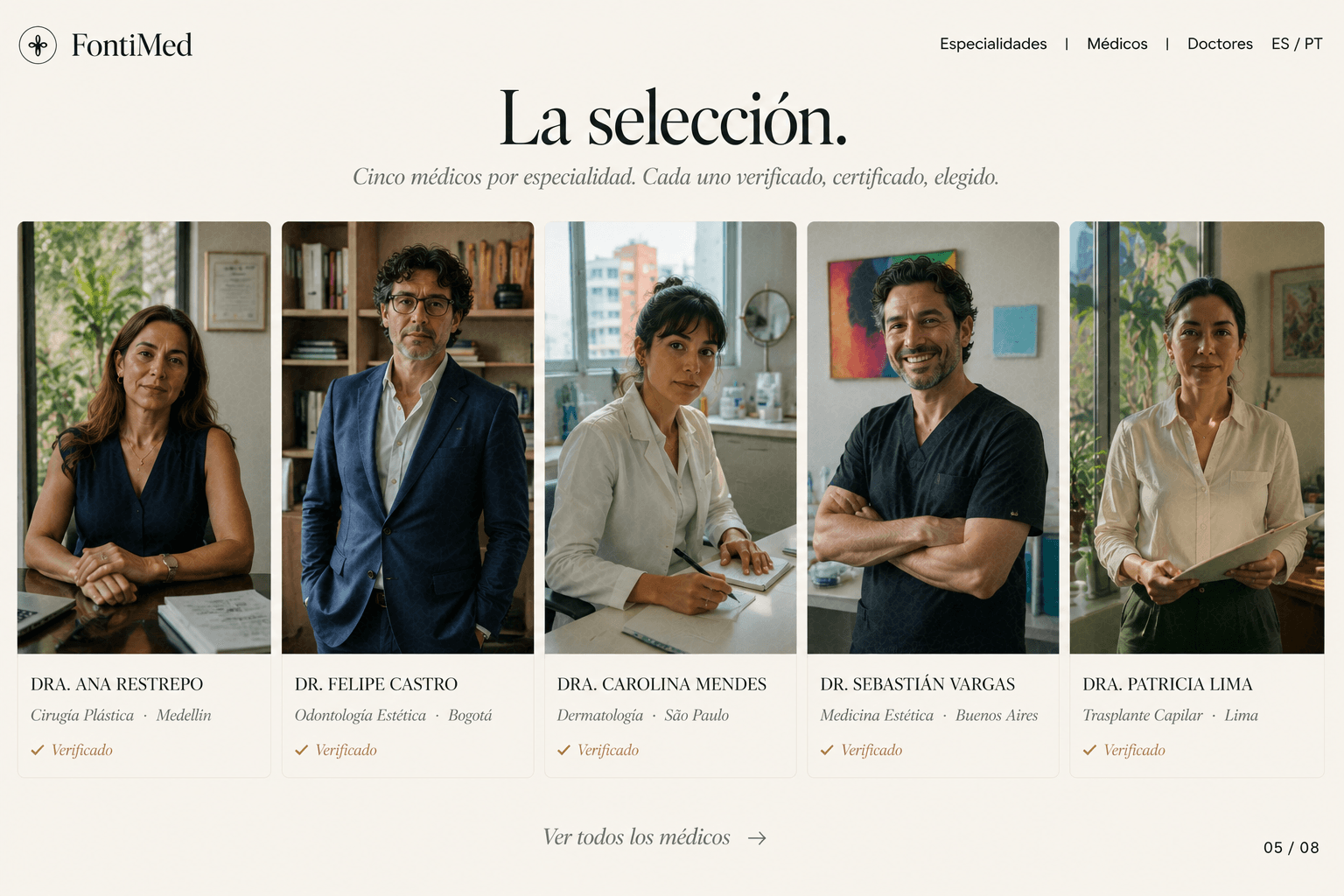 La selección — Cinco médicos por especialidad
